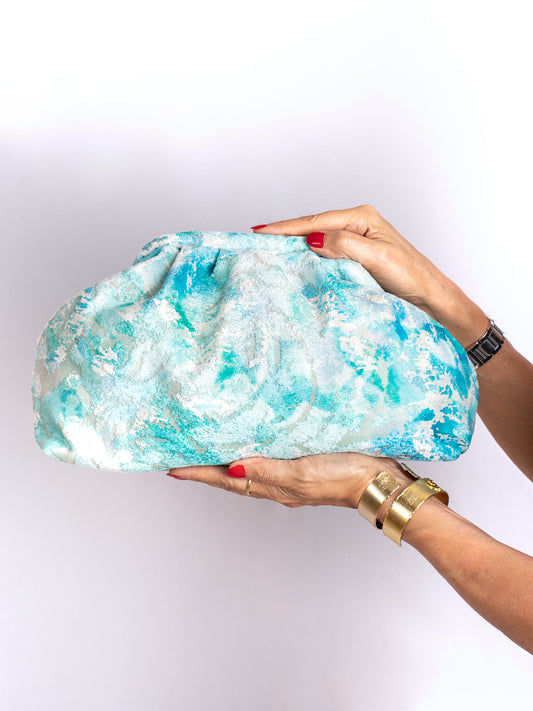 Aqua Floral Bag