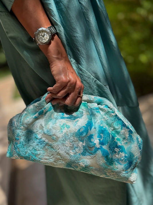Aqua Floral Bag